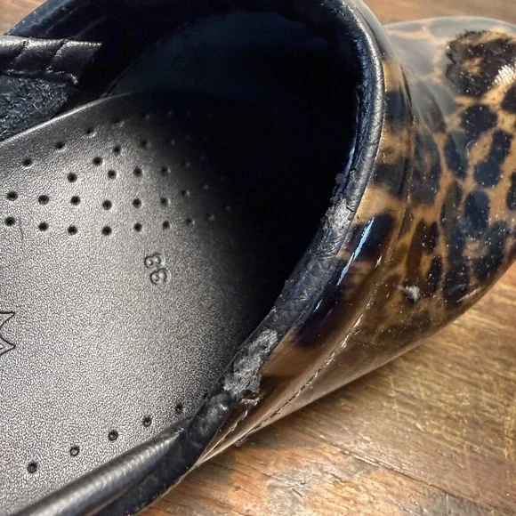 Dansko Shoes Womens Size 7 Brown Leopard Patent Professional Clogs 706-530202 - Picture 10 of 14